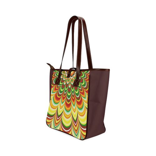 Colorful flower striped mandala Classic Tote Bag (Model 1644)