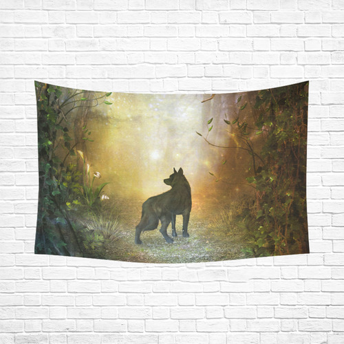 Teh lonely wolf Cotton Linen Wall Tapestry 90"x 60"
