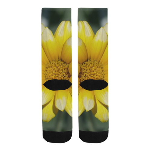 Yellow Flower, floral photo Trouser Socks