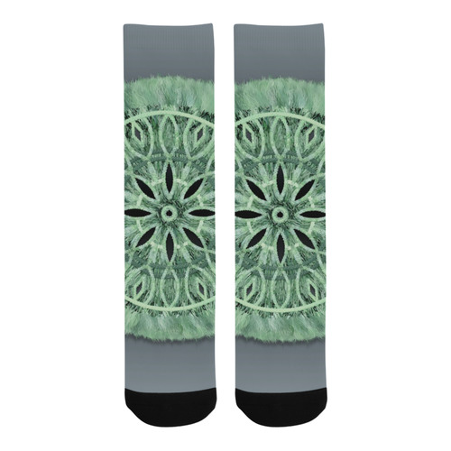 Faux Stitch & Fur mint green 3D decoration Trouser Socks