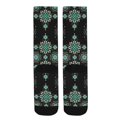 Green on black - seamless pattern with atmosphere Trouser Socks