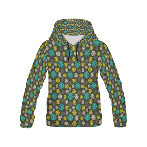 Symbolic Camomiles Floral All Over Print Hoodie for Women (USA Size) (Model H13)