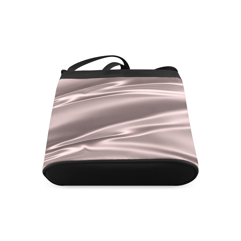 Lilac satin 3D texture Black Strap Version Crossbody Bags (Model 1613)