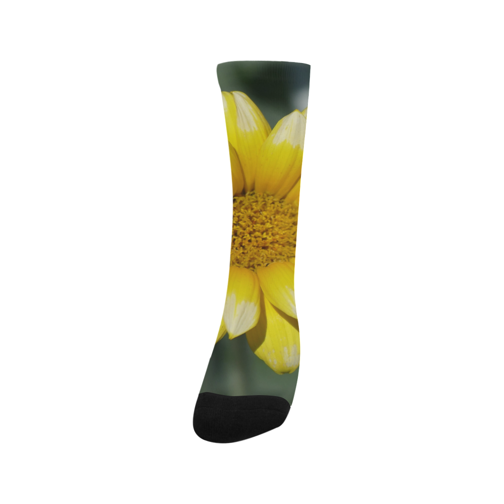 Yellow Flower, floral photo Trouser Socks
