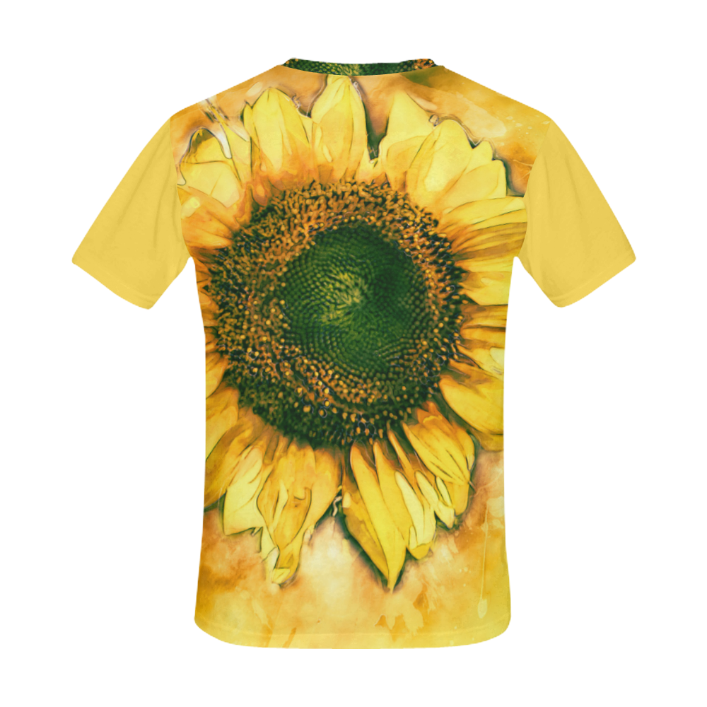 Painting Sunflower - Life is in full bloom All Over Print T-Shirt for Men (USA Size) (Model T40)