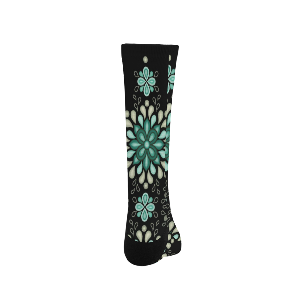 Green on black, seamless pattern with atmosphere Trouser Socks
