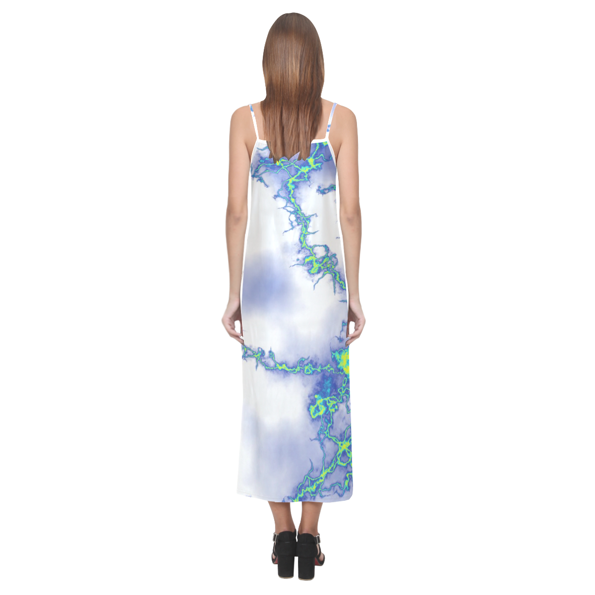 Fabulous marble surface 2C by FeelGood V-Neck Open Fork Long Dress(Model D18)