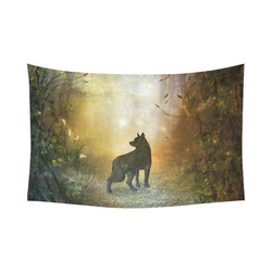 Teh lonely wolf Cotton Linen Wall Tapestry 90"x 60"