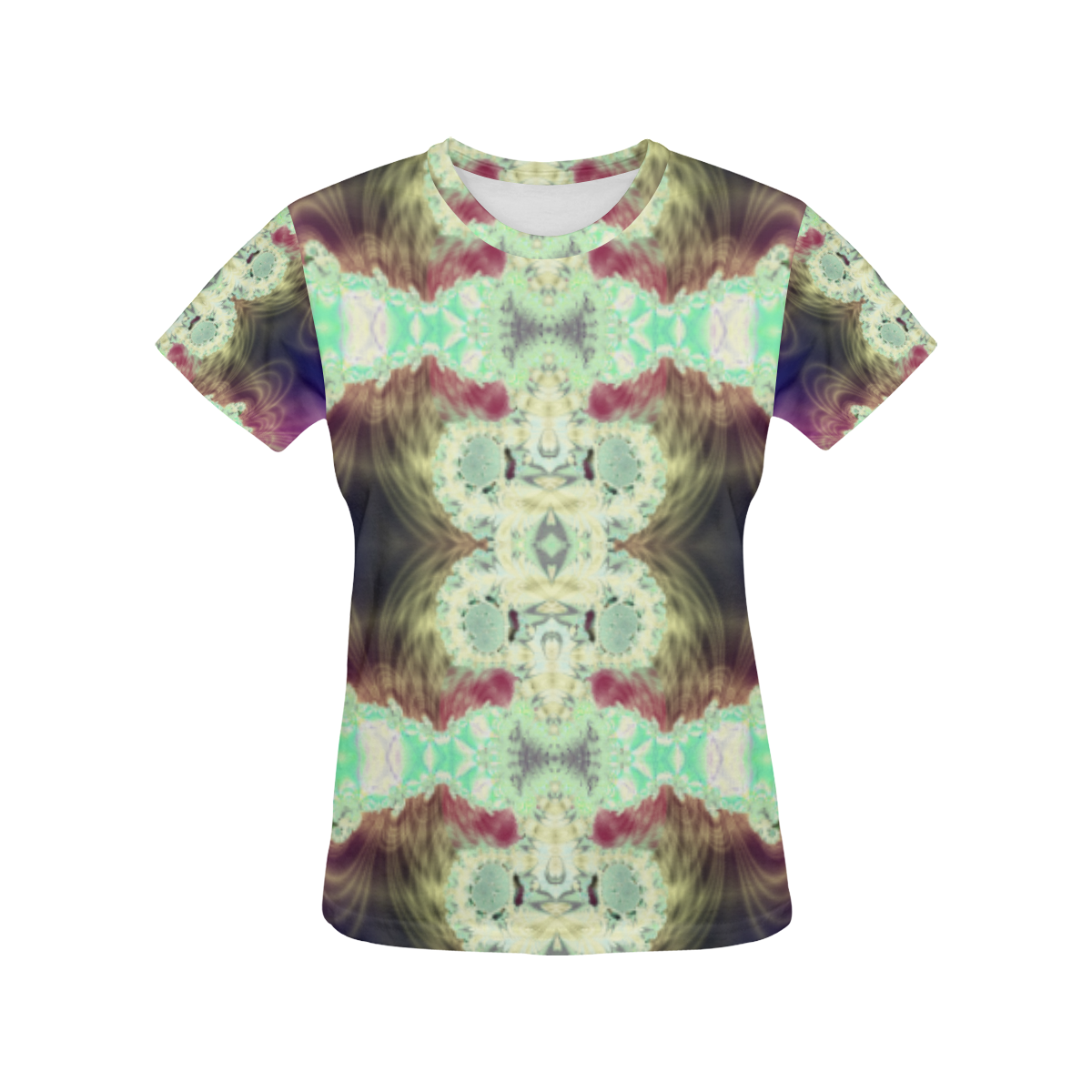 Delicate Japanese Gardens Fractal Abstract All Over Print T-Shirt for Women (USA Size) (Model T40)