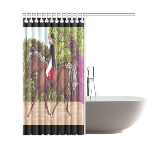 Dressage Horse English Style Riding Shower Curtain Shower Curtain 69"x70"