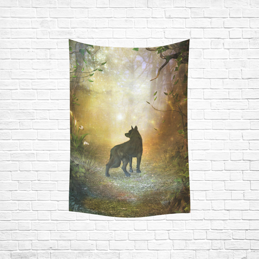 Teh lonely wolf Cotton Linen Wall Tapestry 40"x 60"