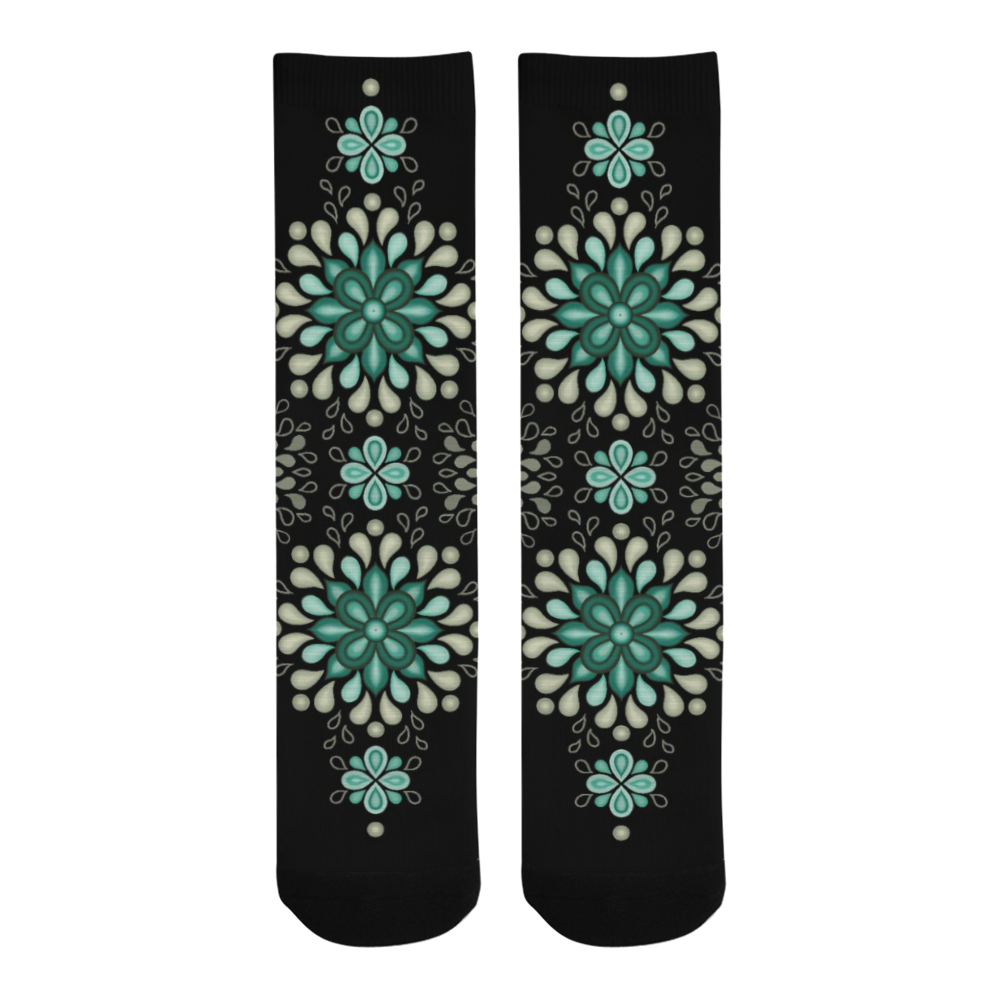 Green on black, seamless pattern with atmosphere Trouser Socks