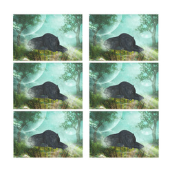 Sleeping wolf in the night Placemat 12’’ x 18’’ (Set of 6)