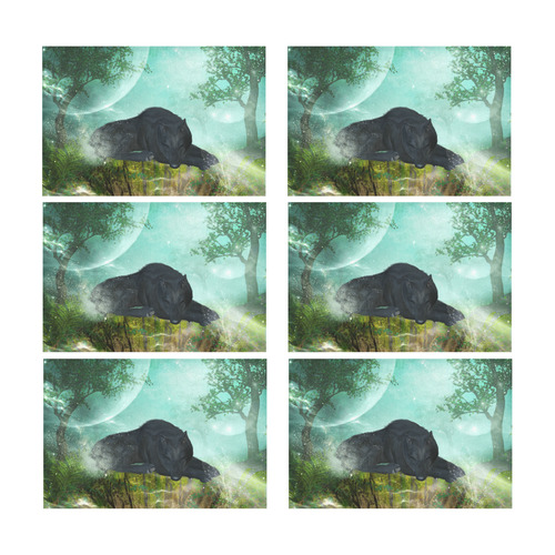 Sleeping wolf in the night Placemat 12’’ x 18’’ (Set of 6)