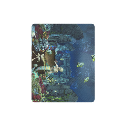 Underwater wold with mermaid Rectangle Mousepad