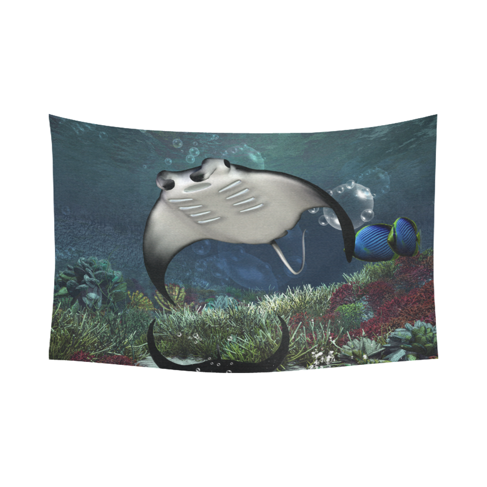 Awesme manta Cotton Linen Wall Tapestry 90"x 60"