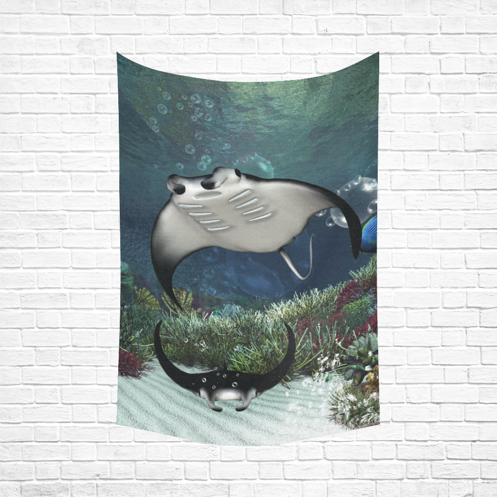 Awesme manta Cotton Linen Wall Tapestry 60"x 90"