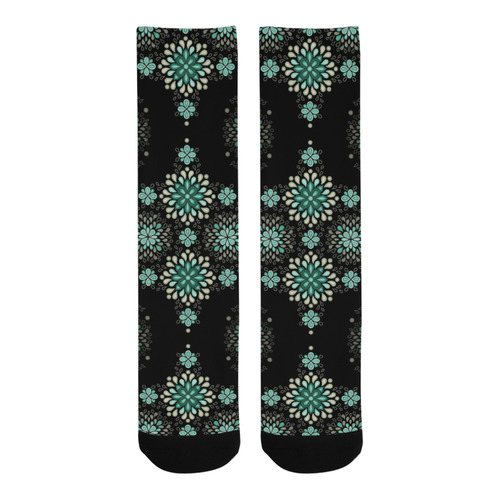 Green on black - seamless pattern with atmosphere Trouser Socks