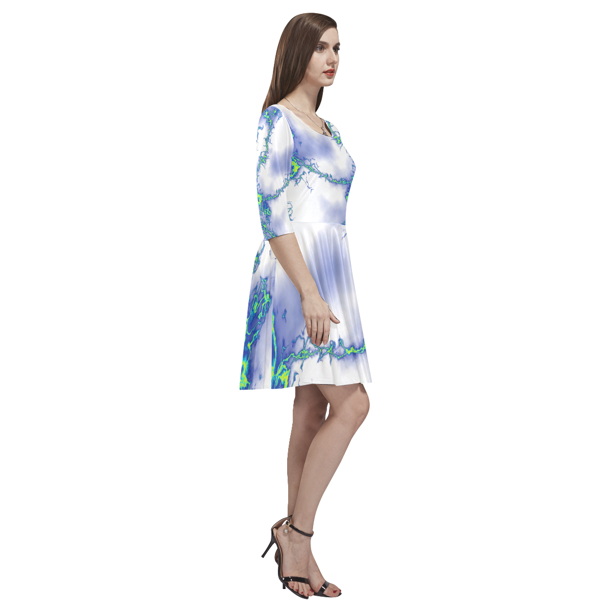 Fabulous marble surface 2C by FeelGood Tethys Half-Sleeve Skater Dress(Model D20)