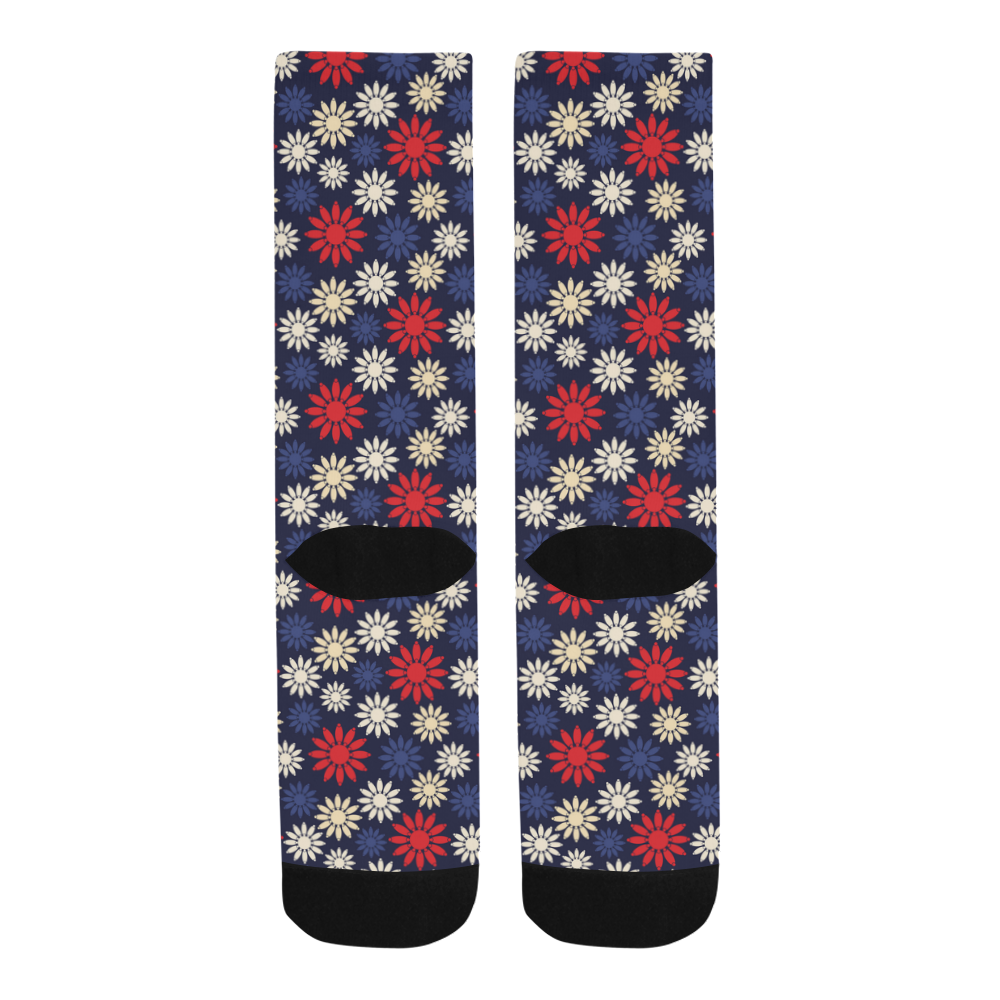 Red Symbolic Camomiles Floral Trouser Socks