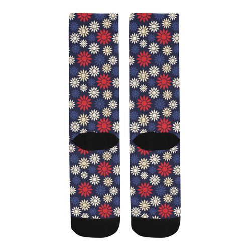 Red Symbolic Camomiles Floral Trouser Socks