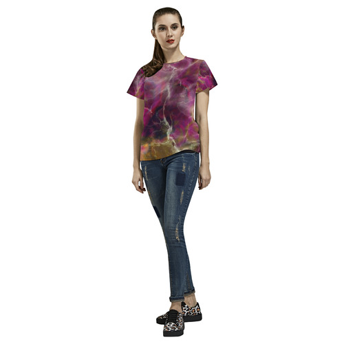 Fabulous marble surface C by FeelGood All Over Print T-Shirt for Women (USA Size) (Model T40)