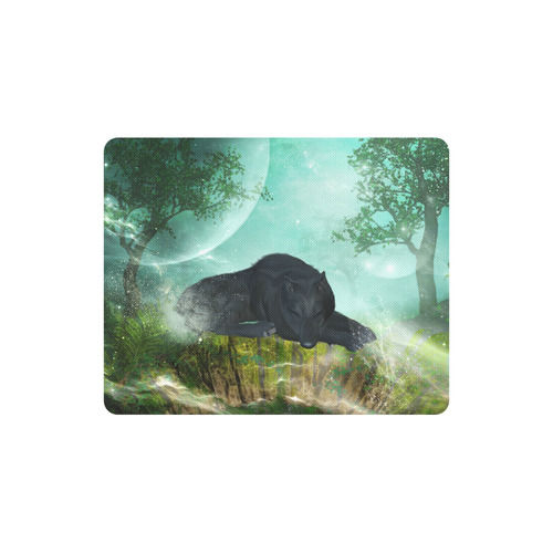 Sleeping wolf in the night Rectangle Mousepad