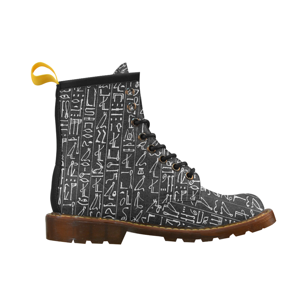 Egyptian Hieroglyphics Goth High Grade PU Leather Martin Boots For Men Model 402H