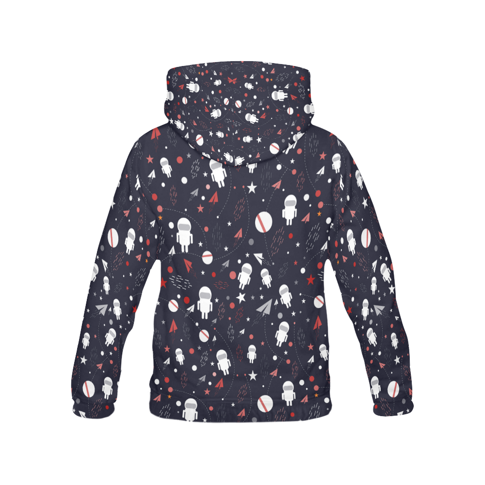 Astronaut Doodle All Over Print Hoodie for Women (USA Size) (Model H13)