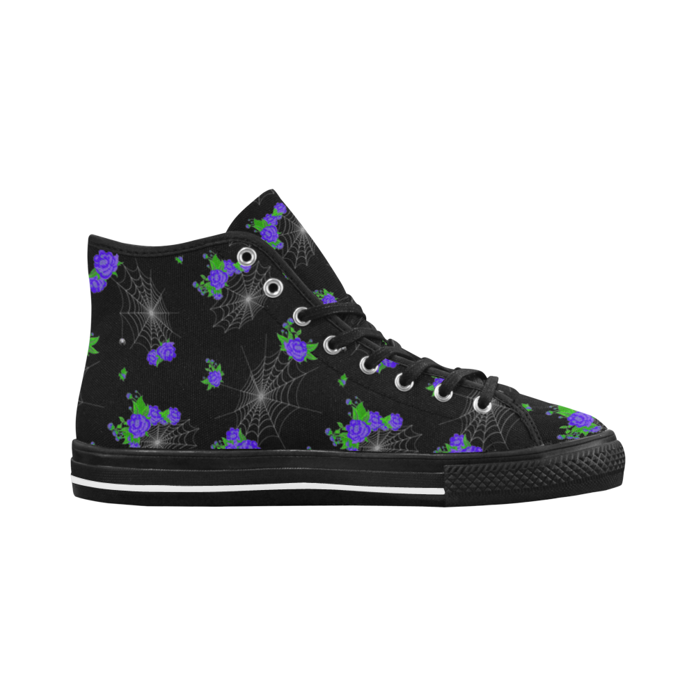 Flowers and SpiderWeb High Tops Vancouver H Women's Canvas Shoes (1013-1)