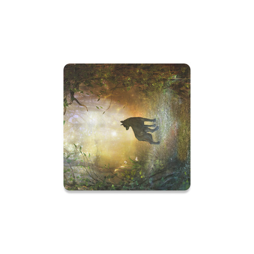 Teh lonely wolf Square Coaster