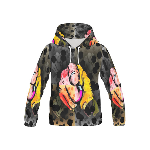 Wanted by Popart Lover All Over Print Hoodie for Kid (USA Size) (Model H13)