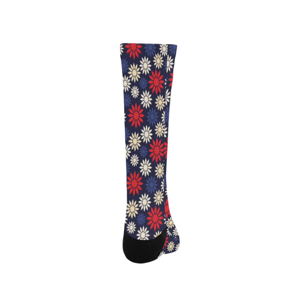 Red Symbolic Camomiles Floral Trouser Socks