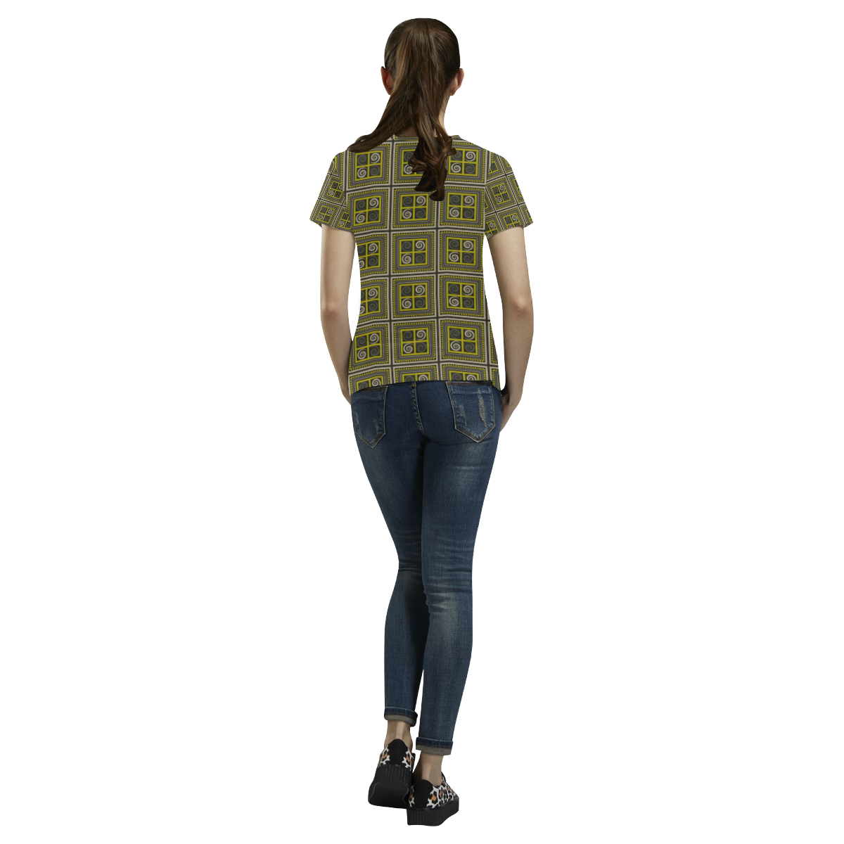 African Fabric All Over Print T-Shirt for Women (USA Size) (Model T40)