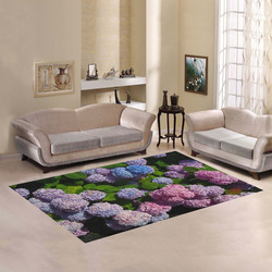 Hydrangeas photo floral Rug Area Rug7'x5'