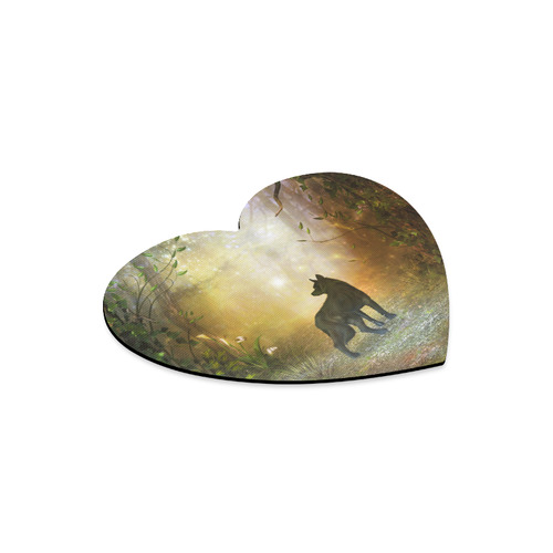 Teh lonely wolf Heart-shaped Mousepad
