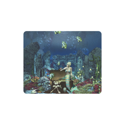 Underwater wold with mermaid Rectangle Mousepad