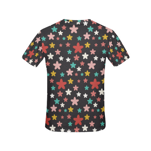 Symmetric Star Flowers All Over Print T-Shirt for Women (USA Size) (Model T40)