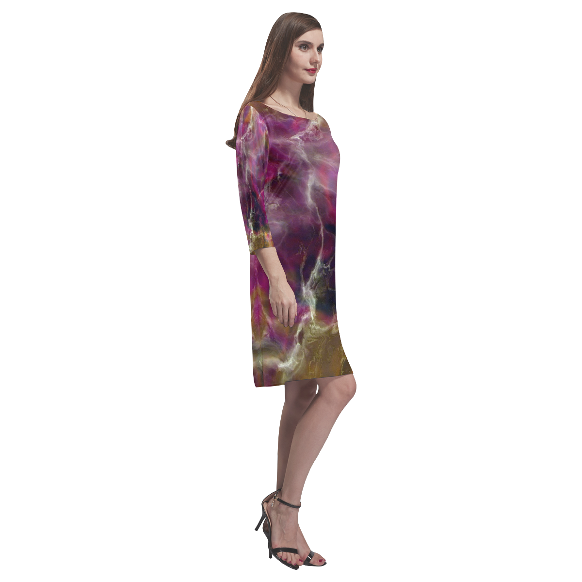 Fabulous marble surface C by FeelGood Rhea Loose Round Neck Dress(Model D22)