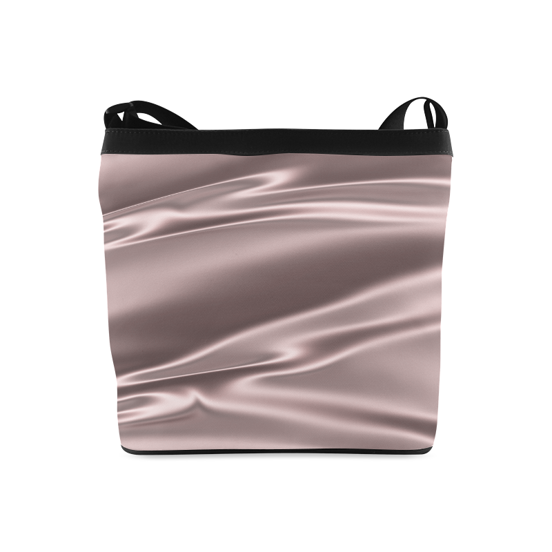 Lilac satin 3D texture Black Strap Version Crossbody Bags (Model 1613)