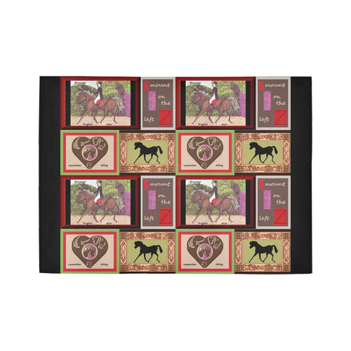 Dressage Horse English Style Riding collage rug Area Rug7'x5'