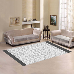 Queen Of Hearts Silver Crown Tiara By Kristie Hubler Pattern white and gray rug Area Rug7'x5'