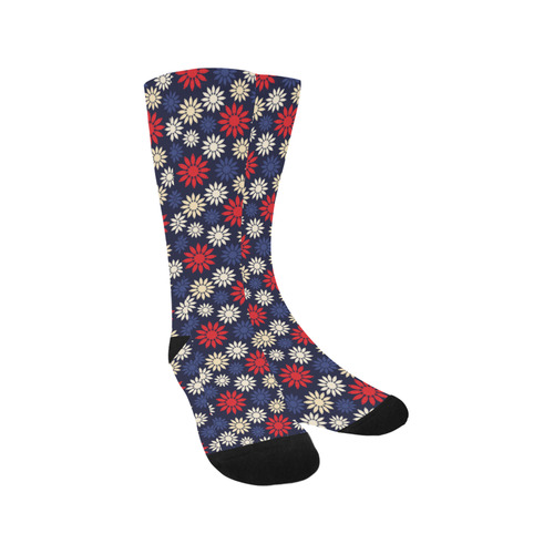 Red Symbolic Camomiles Floral Trouser Socks