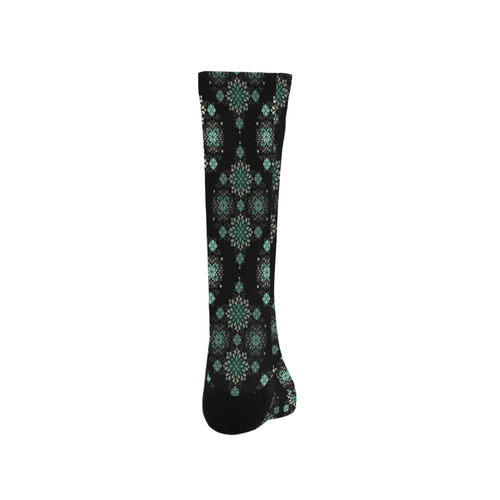 Green on black, pattern with atmosphere Trouser Socks