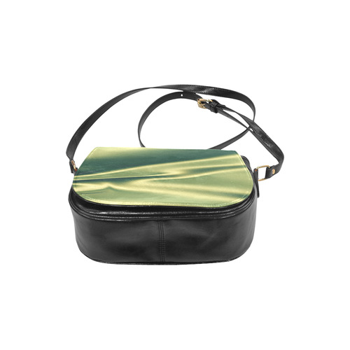 Green satin 3D texture Classic Saddle Bag/Large (Model 1648)