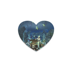 Underwater wold with mermaid Heart Coaster