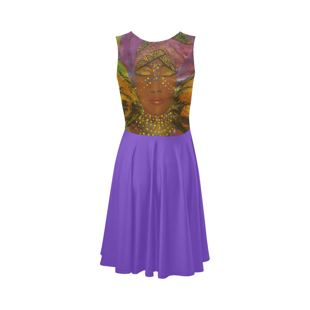 African Radiance Sleeveless Ice Skater Dress (D19)