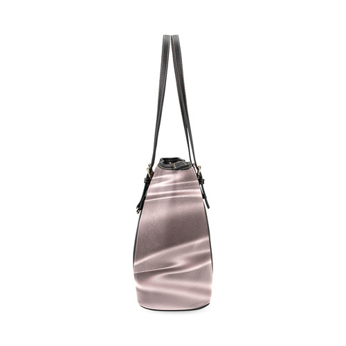 Green and lilac satin 3D texture Black Center Version Leather Tote Bag/Small (Model 1640)