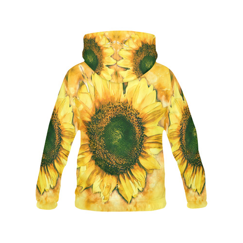 Painting Sunflower - Life is in full bloom All Over Print Hoodie for Women (USA Size) (Model H13)