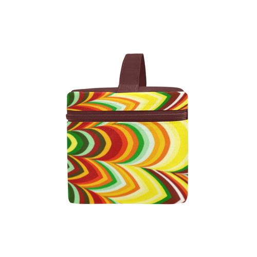 Colorful flower striped mandala Lunch Bag/Large (Model 1658)